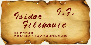 Isidor Filipović vizit kartica
